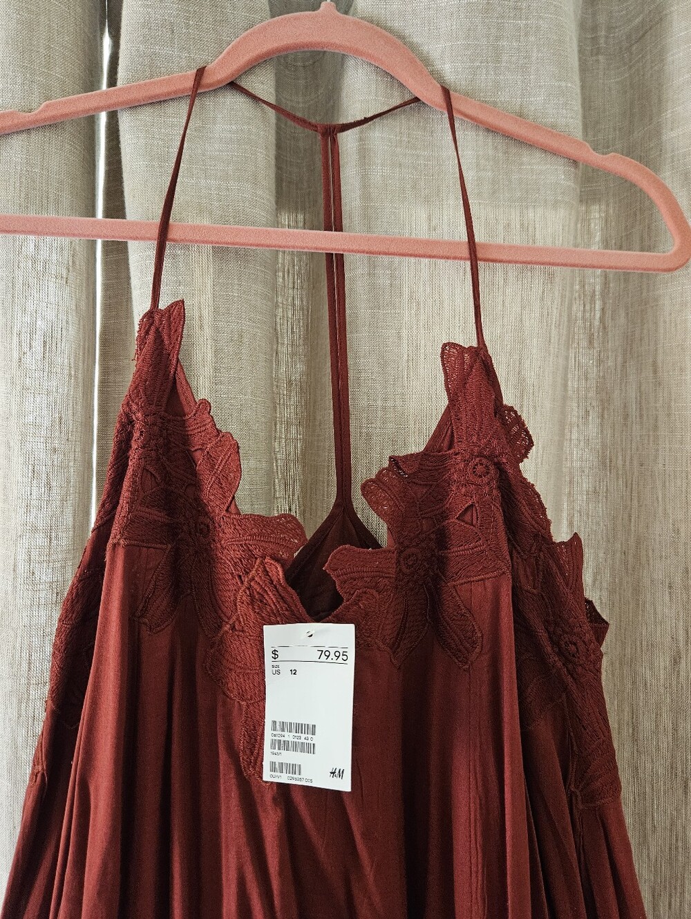 H&M Rust Sundress With Applique Flowers NWT - Picture 3 of 11